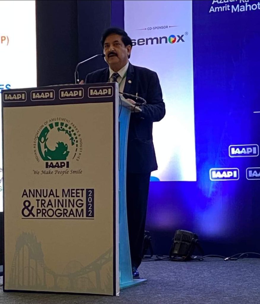 'Future Challenges and Opportunities for Amusement Industry in India' at the Annual Meet & Training Program of Indian Association of Amusement Parks & Industries (IAAPI) at Bengaluru